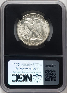 1942-D 50C Mike Castle Blk Core Franklin Series Walking Liberty Half Dollar NGC MS67