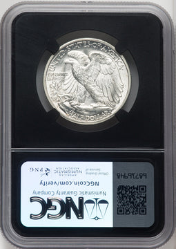 1942-D 50C Mike Castle Blk Core Franklin Series Walking Liberty Half Dollar NGC MS67 (518448027)