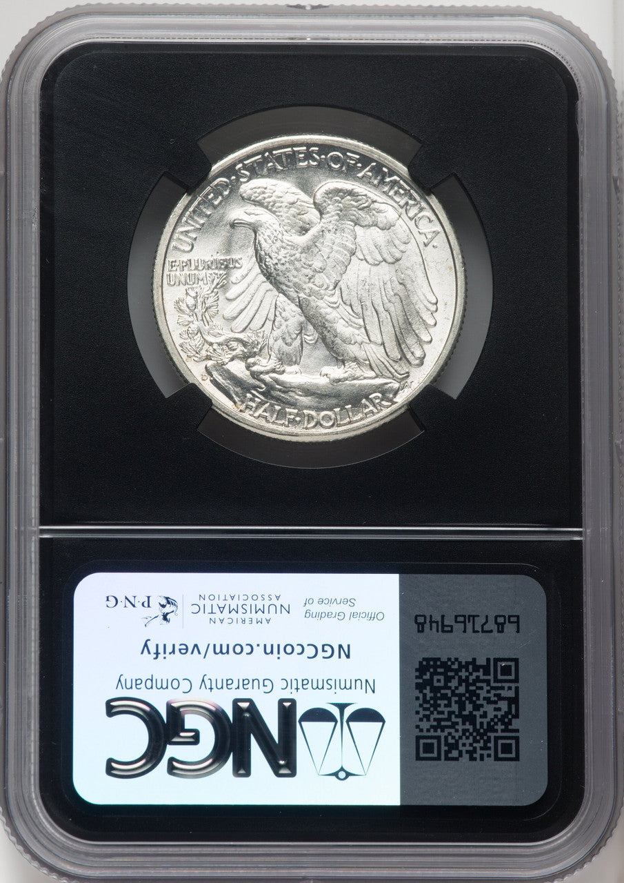 1942-D 50C Mike Castle Blk Core Franklin Series Walking Liberty Half Dollar NGC MS67 (518448027)