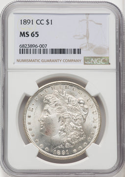 1891-CC $1 Morgan Dollar NGC MS65