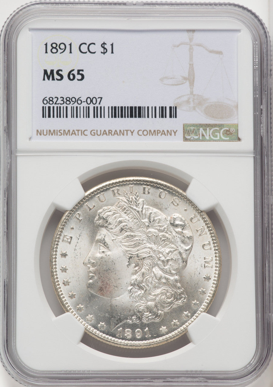 1891-CC $1 Morgan Dollar NGC MS65