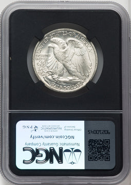 1947 50C Mike Castle Blk Core Franklin Series Walking Liberty Half Dollar NGC MS67