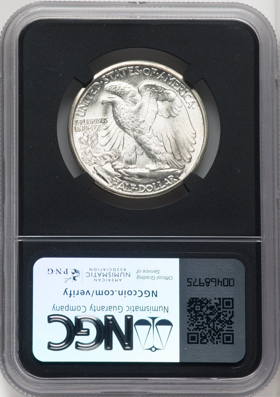 1945-D 50C Mike Castle Blk Core Franklin Series Walking Liberty Half Dollar NGC MS67 (765114003)