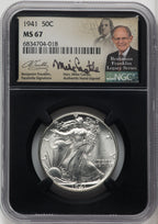1941 50C Mike Castle Blk Core Franklin Series Walking Liberty Half Dollar NGC MS67
