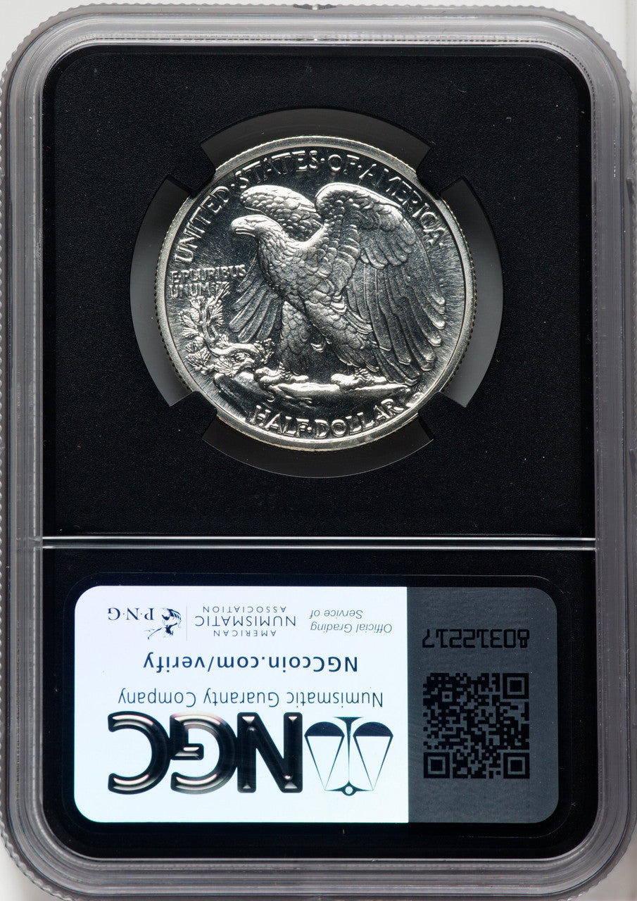 1939 50C Mike Castle Blk Core Franklin Series Proof Walking Liberty Half Dollar NGC PR68