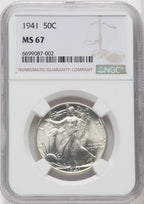 1941 50C Walking Liberty Half Dollar NGC MS67 (766234001)