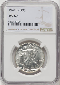 1941-D 50C Walking Liberty Half Dollar NGC MS67 (764290010)