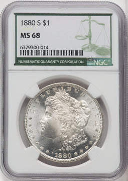 1880-S $1 Green Label Morgan Dollar NGC MS68