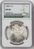 1880-S $1 Green Label Morgan Dollar NGC MS68