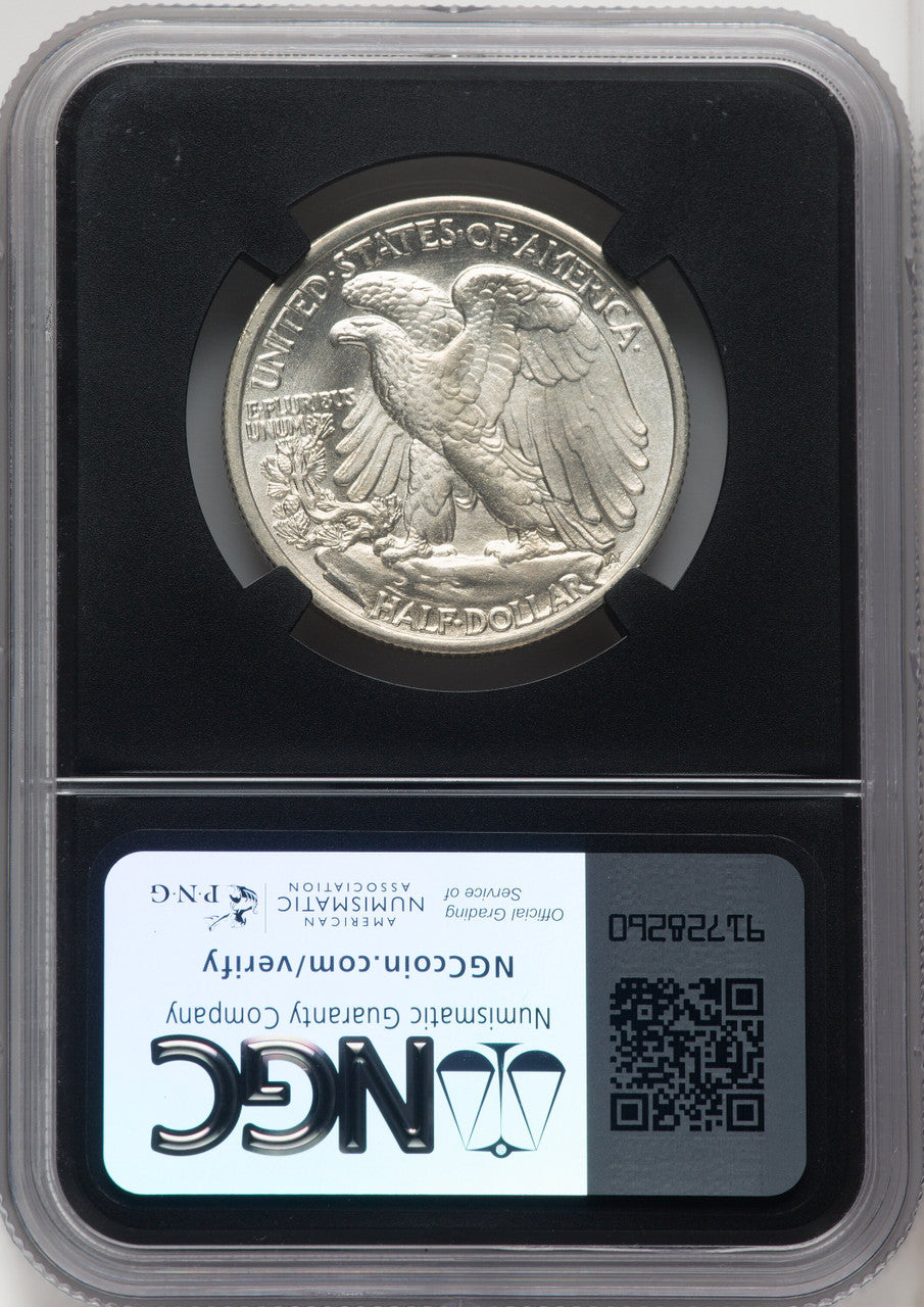 1935 50C Mike Castle Blk Core Franklin Series Walking Liberty Half Dollar NGC MS67
