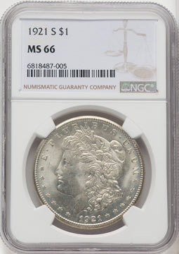 1921-S $1 Morgan Dollar NGC MS66 (765522006)