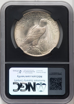 1923 $1 Mike Castle Blk Core Franklin Series Peace Dollar NGC MS67 (765292002)