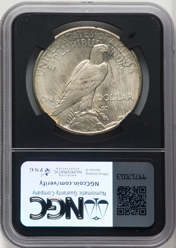 1925 $1 Mike Castle Blk Core Franklin Series Peace Dollar NGC MS67 (765292009)
