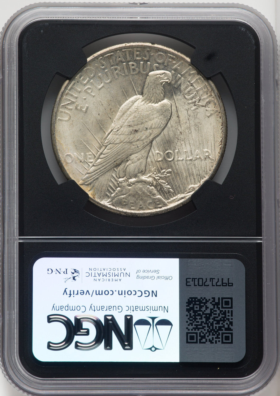 1925 $1 Mike Castle Blk Core Franklin Series Peace Dollar NGC MS67 (765292009)