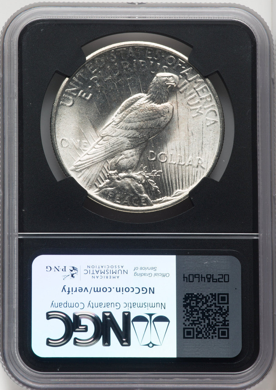 1925 $1 Mike Castle Blk Core Franklin Series Peace Dollar NGC MS67 (765292008)