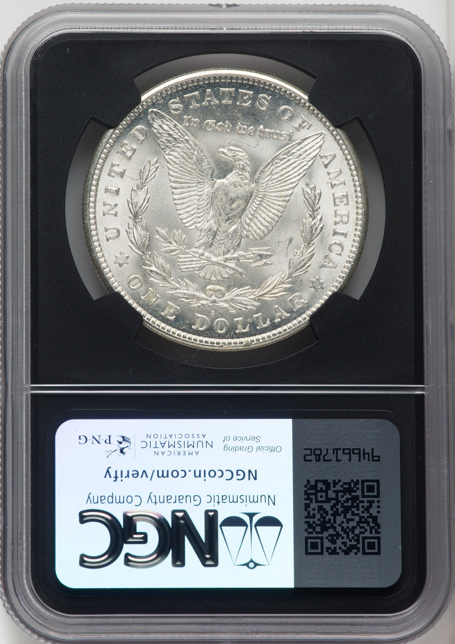 1921-S $1 Mike Castle Blk Core Franklin Series Morgan Dollar NGC MS65