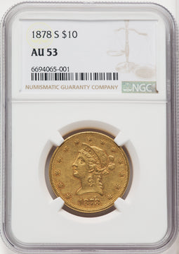 1878-S $10 Liberty Eagle NGC AU53