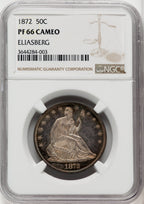 1872 50C CA Proof Seated Half Dollar NGC PR66
