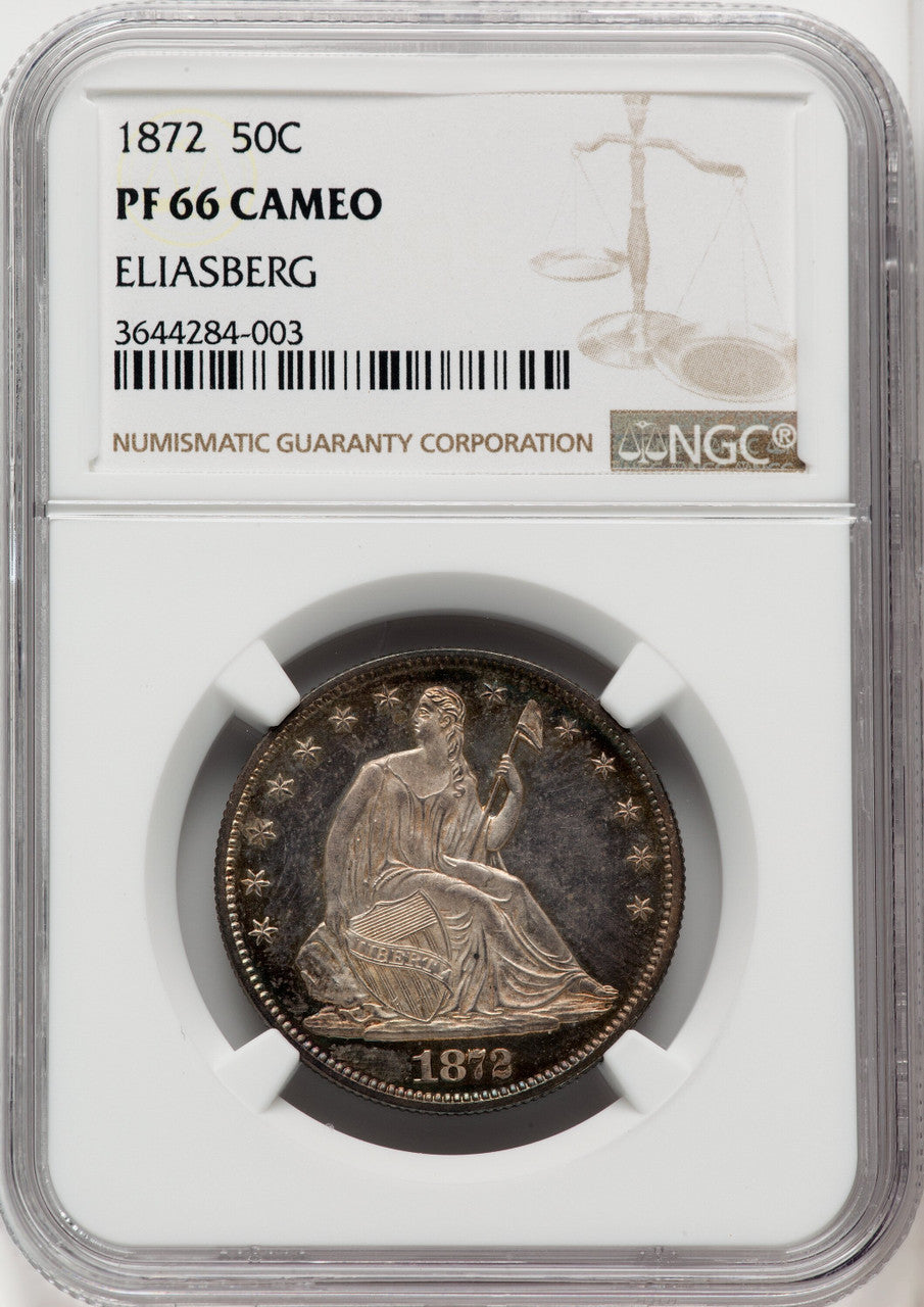 1872 50C CA Proof Seated Half Dollar NGC PR66