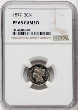 1877 3CN CA Proof Three Cent Nickel NGC PR65