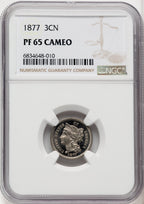 1877 3CN CA Proof Three Cent Nickel NGC PR65