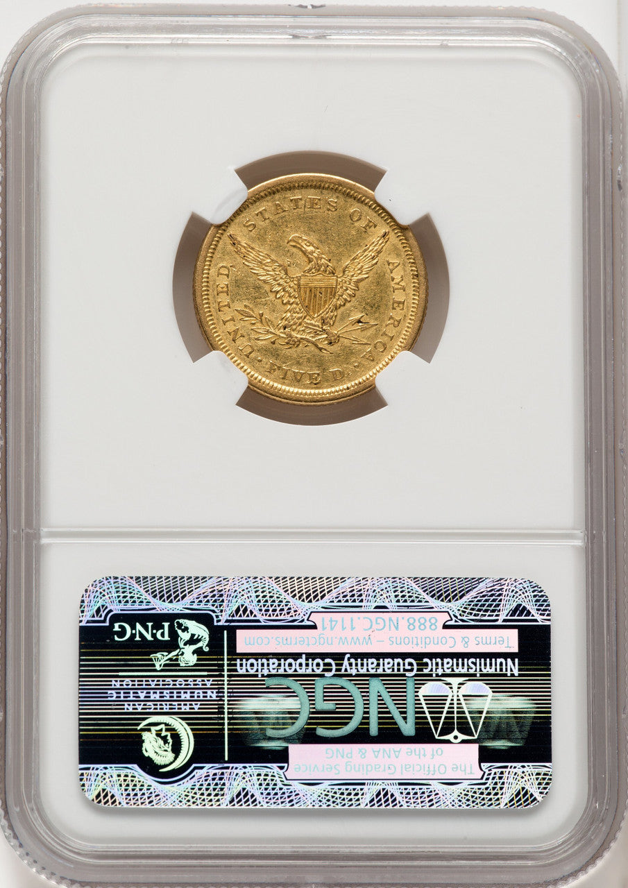 1839-D $5 Liberty Half Eagle NGC AU55+