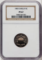 1883 5C SHIELD Proof Shield Nickel NGC PR67