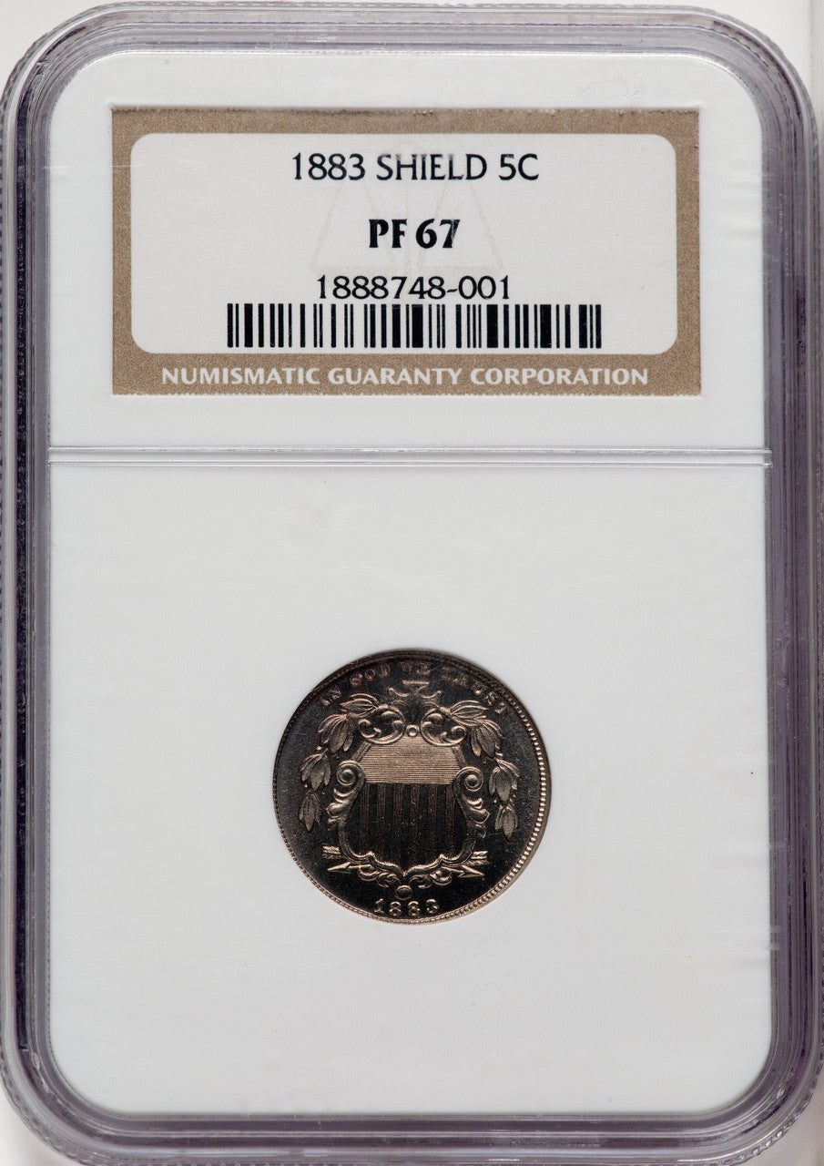 1883 5C SHIELD Proof Shield Nickel NGC PR67