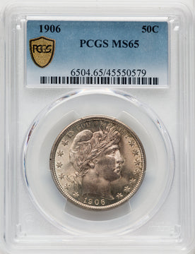 1906 50C Barber Half Dollar PCGS MS65