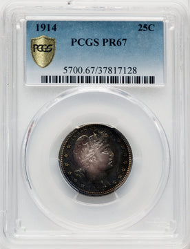 1914 25C Proof Barber Quarter PCGS PR67