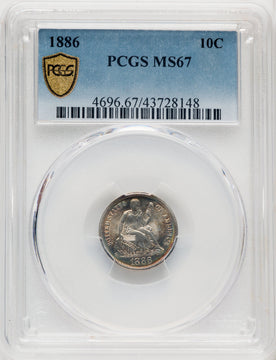 1886 10C Seated Dime PCGS MS67