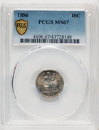 1886 10C Seated Dime PCGS MS67