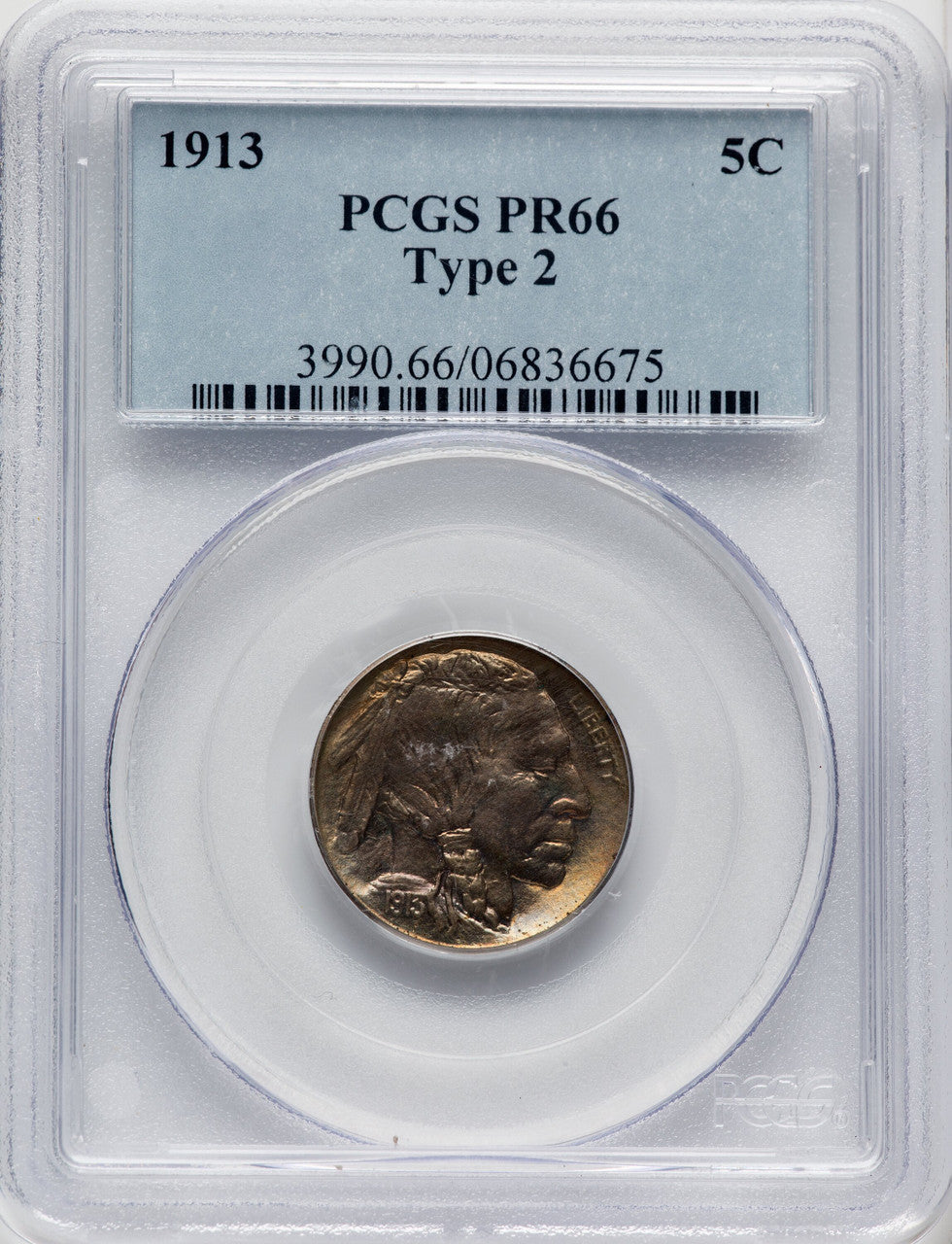 1913 5C Type Two Proof Buffalo Nickel PCGS PR66