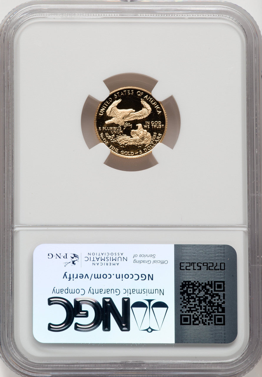 1988-P $5 Tenth-Ounce Gold Eagle Brown Label NGC PF70