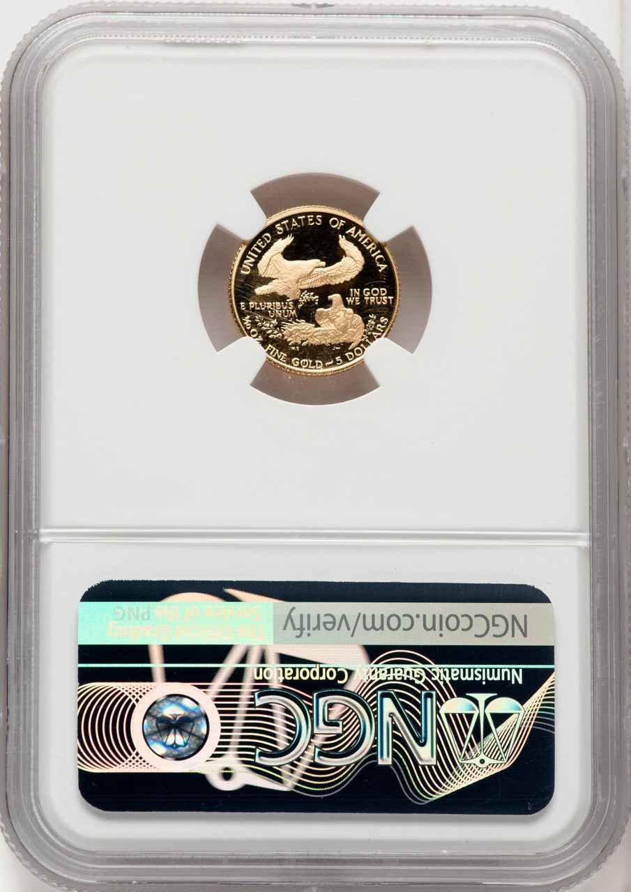 1991-P $5 Tenth-Ounce Gold Eagle Brown Label NGC PF70