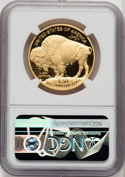 2008-W $50 One-Ounce Gold Buffalo .9999 Fine Gold Mike Castle NGC PF70