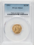 1911 $2.50 Indian Quarter Eagle PCGS MS63