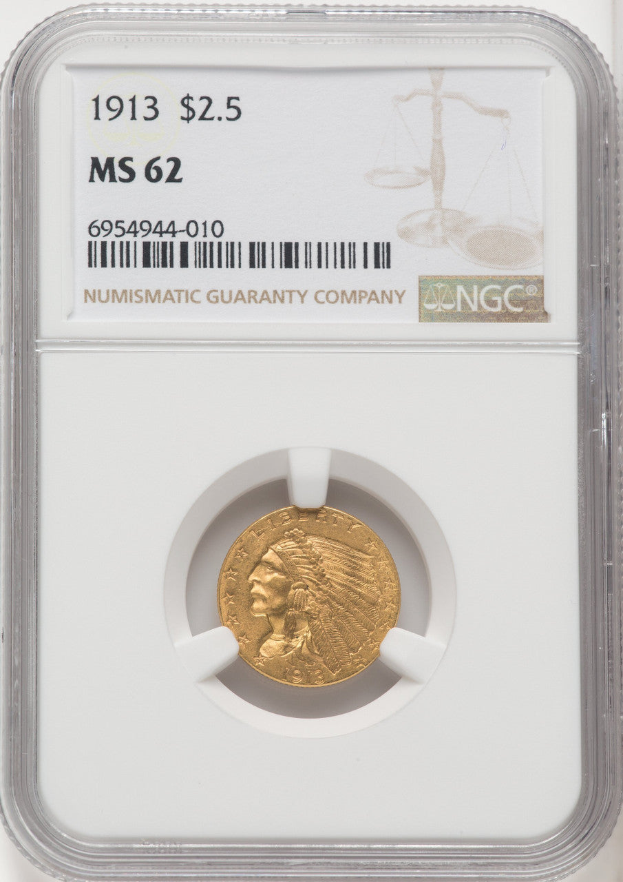 1913 $2.50 Indian Quarter Eagle NGC MS62 (767015008)