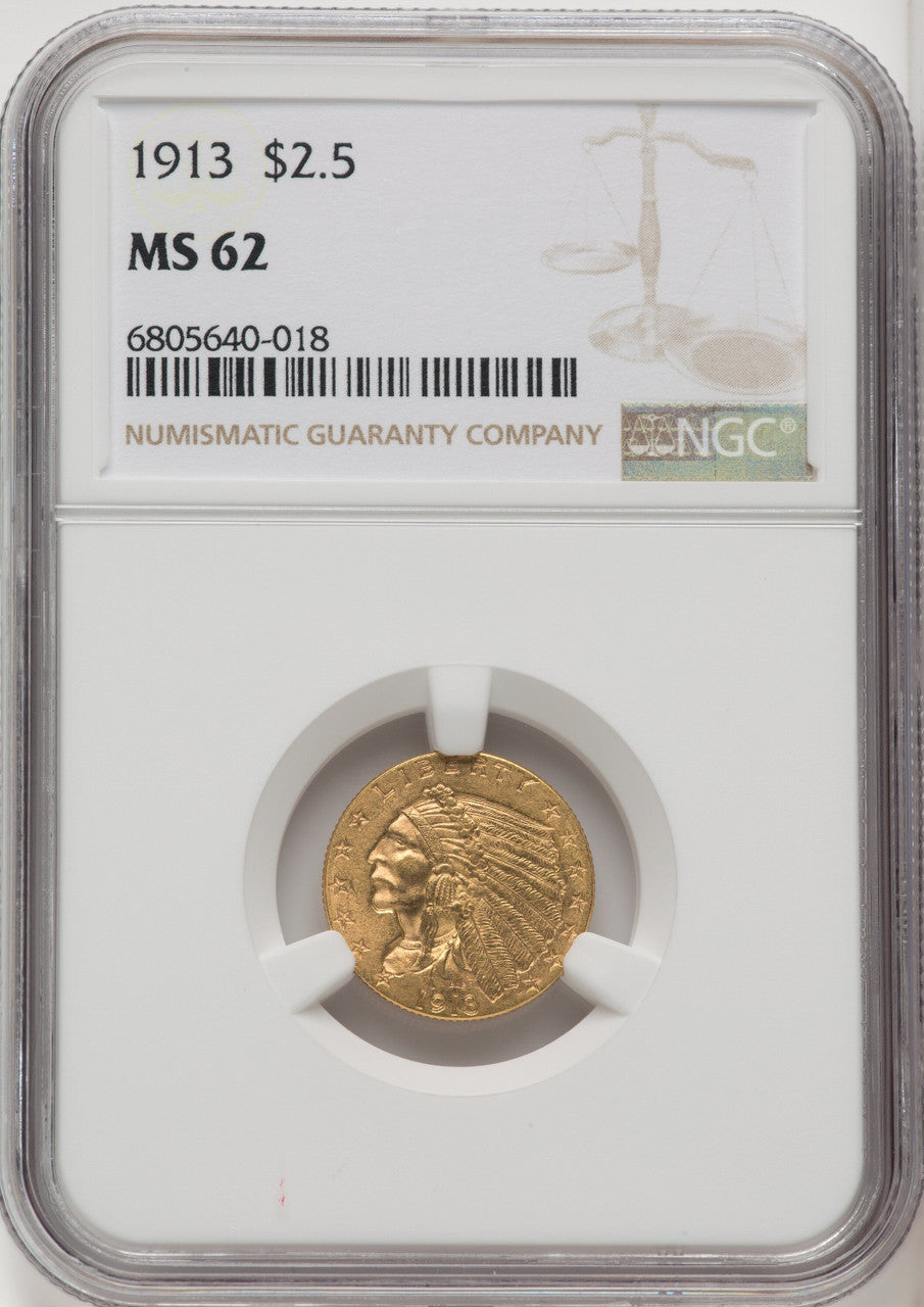 1913 $2.50 Indian Quarter Eagle NGC MS62 (766858054)