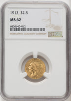 1913 $2.50 Indian Quarter Eagle NGC MS62 (766858047)