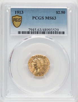 1913 $2.50 Indian Quarter Eagle PCGS MS63