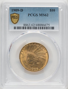 1909-D $10 Indian Eagle PCGS MS62