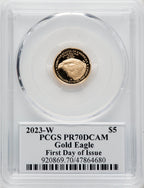 2023-W 4-Coin Set Gold American Eagle FDI PCGS PR70 Thomas Cleveland Signed