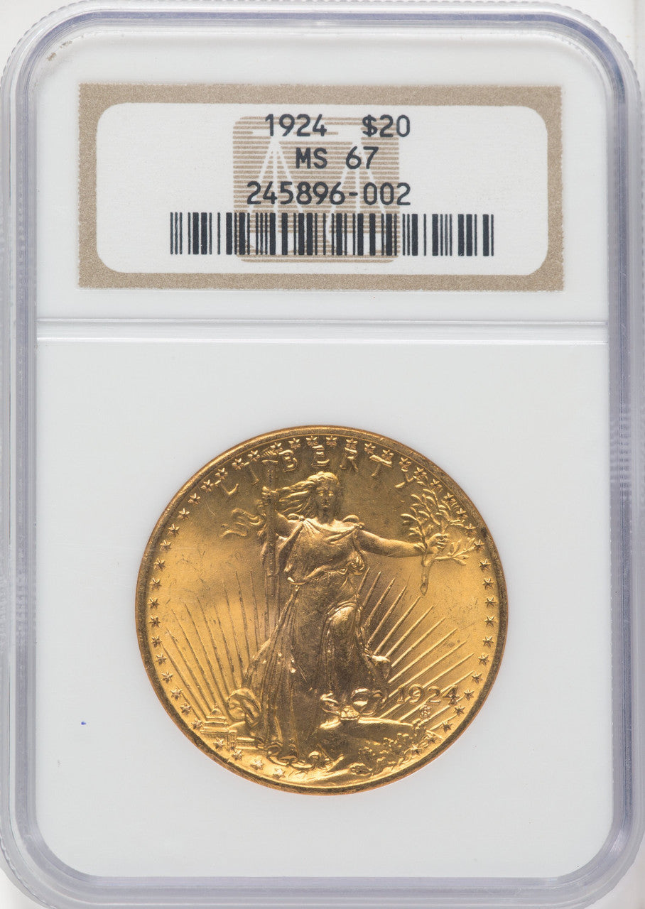 1924 $20 Saint Saint-Gaudens Double Eagle NGC MS67 (765553002)