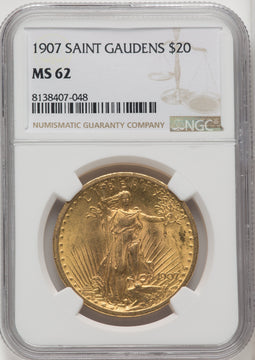 1907 $20 Saint Saint-Gaudens Double Eagle NGC MS62 (5420015)