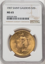 1907 $20 Saint Saint-Gaudens Double Eagle NGC MS65 (762389019)