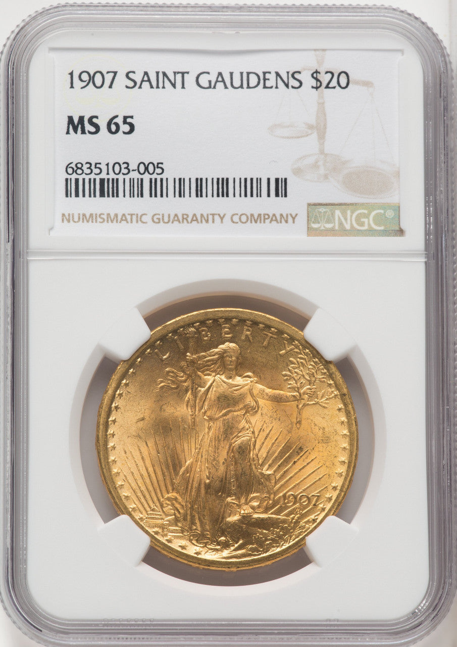 1907 $20 Saint Saint-Gaudens Double Eagle NGC MS65 (760271029)