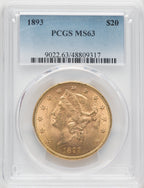 1893 $20 Liberty Double Eagle PCGS MS63 (766561058)