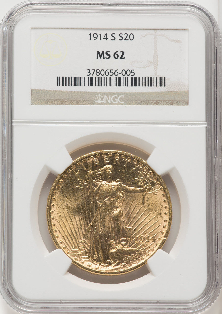 1914-S $20 Saint-Gaudens Double Eagle NGC MS62 (767144020)