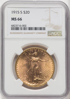 1915-S $20 Saint-Gaudens Double Eagle NGC MS66